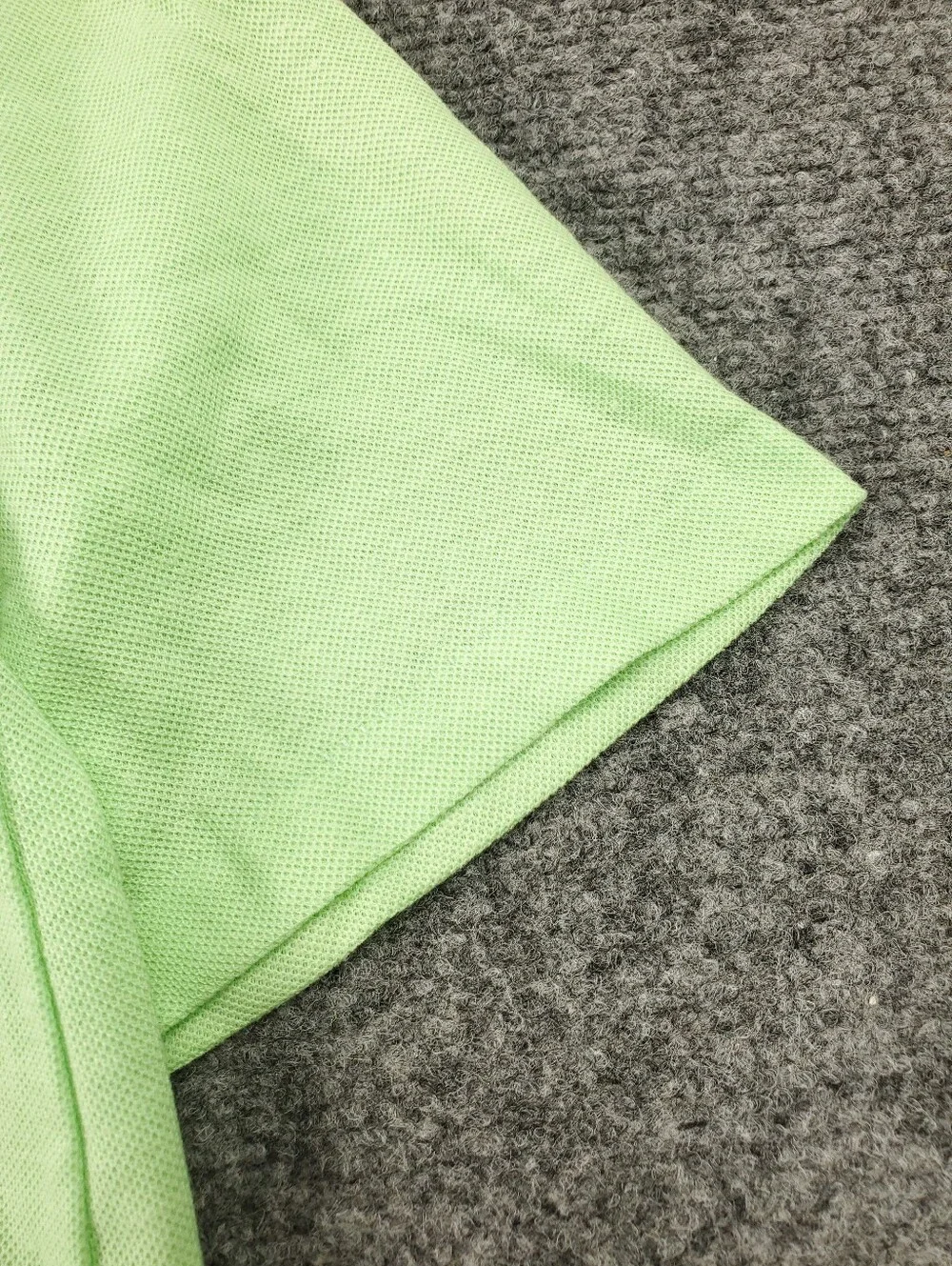 Vintage Action Polo Shirt Large Mint Lime Green 80s Pocket Pique Knit Retro